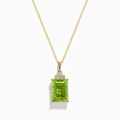 BH Multi 14K Yellow Gold Lemon Quartz and Diamond Pendant | Necklaces & Pendants