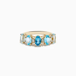 Effy Jewelry 14K Yellow Gold London, Sky u0026 Blue Topaz and Diamond Ombre Ring | Rings