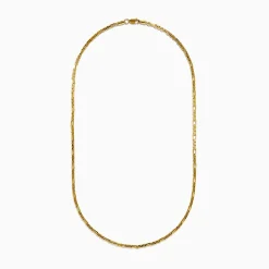 Effy Jewelry 14K Yellow Gold 3mm Hollow Alternated Round Box 20" Necklace | Mens | Necklaces & Pendants