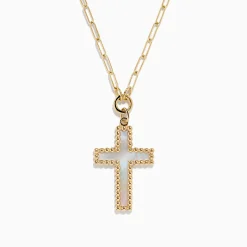 Effy Jewelry 14K Yellow Gold Mother of Pearl Cross Pendant | Necklaces & Pendants