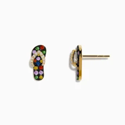 Effy Jewelry 14K Yellow Gold Multi Color Sapphire and Diamond Sandal Earrings | Earrings