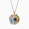 Effy Jewelry 14K Yellow Gold Multi Sapphire and Tsavorite Floral Pendant, 7.53 TCW | Necklaces & Pendants