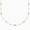 Effy Jewelry 14K Yellow Gold Multi Sapphire and Diamond Station Necklace | Necklaces & Pendants