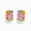 BH Multi 14K Yellow Gold Multi Sapphire Flower Earrings, 7.31 TCW | Earrings