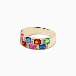 Effy Jewelry 14K Yellow Gold Multi Sapphire and Diamond Ring | Rings