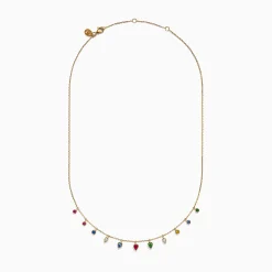 Effy Jewelry 14K Yellow Gold Multi Sapphire Diamond Rain Drop Station Necklace | Necklaces & Pendants