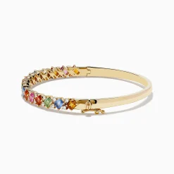 Effy Jewelry 14K Yellow Gold Multi Sapphire and Diamond Bangle | Bracelets