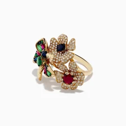 Effy Jewelry 14K Yellow Gold Multi Stone Flower Ring | Rings