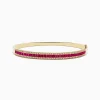 Effy Jewelry 14K Yellow Gold Natural Ruby and Diamond Bangle, 3.60 TCW | Bracelets