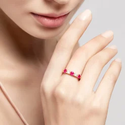 Effy Jewelry 14K Yellow Gold Natural Ruby and Diamond Band, 1.08 TCW | Rings