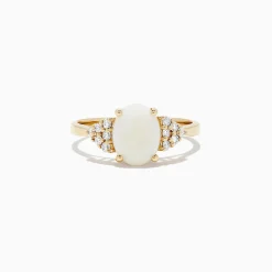 BH Multi 14K Yellow Gold Opal and Diamond Ring, 1.13 TCW | Rings