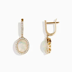 Effy Jewelry 14K Yellow Gold Opal and Diamond Drop Earrings | Earrings