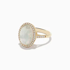 Effy Jewelry 14K Yellow Gold Opal and Diamond Ring | Rings