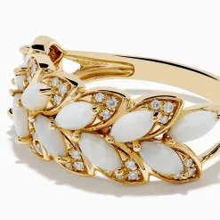 Effy Jewelry 14K Yellow Gold Opal and Diamond Petal Motif Ring | Rings