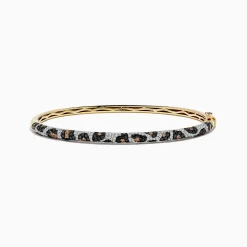BH Multi 14K Yellow Gold Panther Spot Black, Espresso and White Diamond Bangle, 1.48 TCW | Bracelets