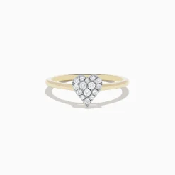 Effy Jewelry 14K Yellow Gold Pave Diamond Heart Ring | Rings