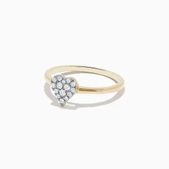 Effy Jewelry 14K Yellow Gold Pave Diamond Heart Ring | Rings