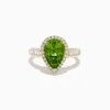 Effy Jewelry 14K Yellow Gold Pear Shaped Peridot and Diamond Cocktail Ring | Rings