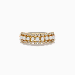 Effy Jewelry 14K Yellow Gold Pearl and Diamond Ring | Rings