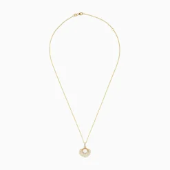 BH Multi 14K Yellow Gold Pearl and Diamond Shell Necklace | Necklaces & Pendants