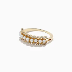 Effy Jewelry 14K Yellow Gold Pearl and Diamond Ring | Rings