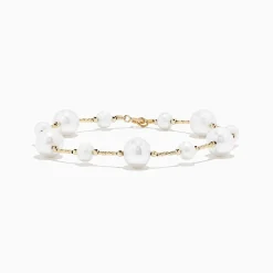 BH Multi 14K Yellow Gold Pearl Station Bracelet | Bracelets