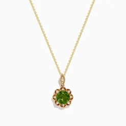 Effy Jewelry 14K Yellow Gold Peridot and Diamond Pendant | Necklaces & Pendants