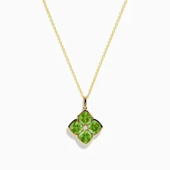 Effy Jewelry 14K Yellow Gold Peridot and Diamond Pendant | Necklaces & Pendants