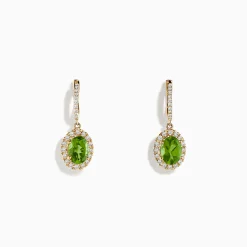 BH Multi 14K Yellow Gold Peridot and Diamond Earrings | Earrings