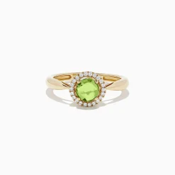 BH Multi 14k Yellow Gold Peridot and Diamond Ring, 1.10 TCW | Rings