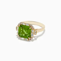 BH Multi 14K Yellow Gold Peridot and Diamond Ring | Rings