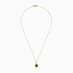 BH Multi 14K Yellow Gold Peridot and Diamond Pendant | Necklaces & Pendants