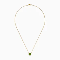 Effy Jewelry 14K Yellow Gold Peridot Bezel Pendant with Paperclip Chain | Necklaces & Pendants