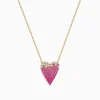 Effy Jewelry 14K Yellow Gold Pink Sapphire and Diamond Heart Necklace | Necklaces & Pendants