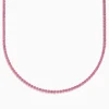 Effy Jewelry 14K Yellow Gold Pink Sapphire Tennis Necklace | Necklaces & Pendants