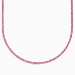 Effy Jewelry 14K Yellow Gold Pink Sapphire Tennis Necklace | Necklaces & Pendants
