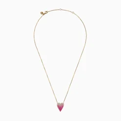 Effy Jewelry 14K Yellow Gold Pink Sapphire and Diamond Heart Necklace | Necklaces & Pendants