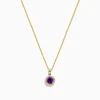 BH Multi 14K Yellow Gold Purple Amethyst and Diamond Pendant, 0.61 TCW | Necklaces & Pendants