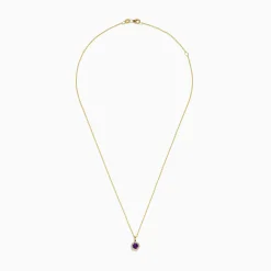 BH Multi 14K Yellow Gold Purple Amethyst and Diamond Pendant, 0.61 TCW | Necklaces & Pendants