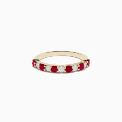 Effy Jewelry 14K Yellow Gold Ruby and Diamond Band 0.88 TCW | Rings
