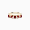 Effy Jewelry 14K Yellow Gold Ruby and Diamond Band, 0.76 TCW | Rings