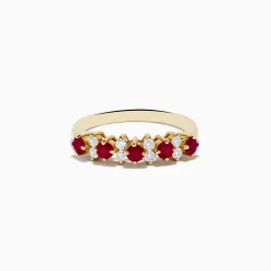 Effy Jewelry 14K Yellow Gold Ruby and Diamond Band, 0.76 TCW | Rings