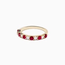 Effy Jewelry 14K Yellow Gold Ruby and Diamond Band 0.88 TCW | Rings