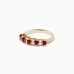 Effy Jewelry 14K Yellow Gold Ruby and Diamond Band, 0.76 TCW | Rings