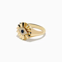 Effy Jewelry 14K Yellow Gold Sapphire and Diamond Evil Eye Ring | Rings