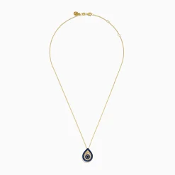 Effy Jewelry 14K Yellow Gold Sapphire, Black and White Diamond Evil Eye Pendant | Necklaces & Pendants