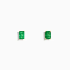 Effy Jewelry 14K Yellow Gold Solitaire Emerald Cut Emerald Stud Earrings 1.05 TCW | Earrings