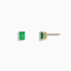 Effy Jewelry 14K Yellow Gold Solitaire Emerald Cut Emerald Stud Earrings 1.05 TCW | Earrings
