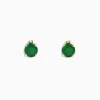 Effy Jewelry 14K Yellow Gold Solitaire Round Emerald Stud Earrings, 1.62 TCW | Earrings