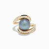 Effy Jewelry 14K Yellow Gold Tahitian Pearl and Diamond Ring | Rings